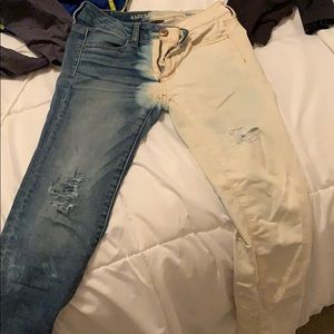 american eagle custom bleached jeans